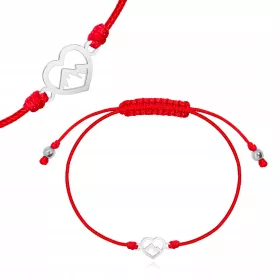  SILBERnes Schnurarmband HEART OF THE MOUNTAINS Hämatit