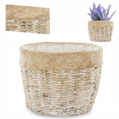  Duwen-Blumentopf, 17,5 cm x 17,5 x 14 cm, Durchmesser 17,5 cm, Keramik in Braun- und Beigetönen