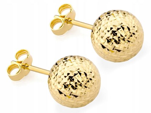  SCHÖNE OHRRINGE AUS GOLD pr. 333 8k BÄLLE 8mm STICK