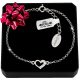  DAMEN-SILBER-HERZ-ARMBAND MIT ZIRKONIA, VERSTELLBAR + GRAVUR