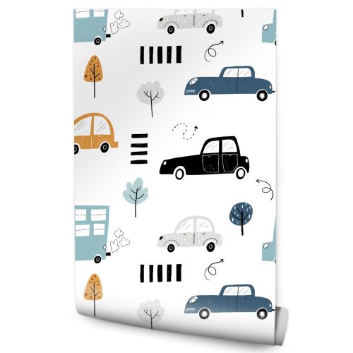 Tapete für ein Jungenzimmer, CARS-Bäume-Dekoration