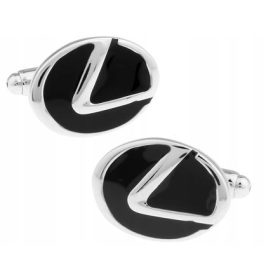  Abotoaduras Lexus Manschettenknöpfe, Silber und Schwarz