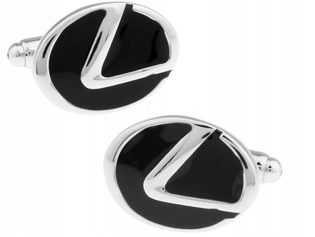  Abotoaduras Lexus Manschettenknöpfe, Silber und Schwarz