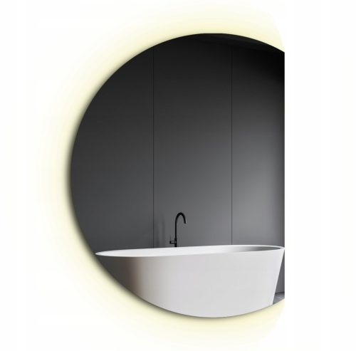  Runder LED-Spiegel mit halbkreisförmiger Facette 100 cm