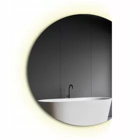  Runder LED-Spiegel mit halbkreisförmiger Facette 90 cm