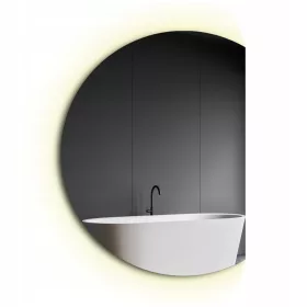  Runder LED-Spiegel mit halbkreisförmiger Facette 110 cm