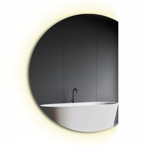 Runder LED-Spiegel mit halbkreisförmiger Facette 70 cm