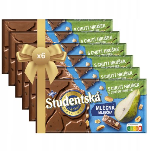 Orion Studentská Milchschokolade mit Nüssen und Fruchtgummis 170g, 6er-Pack