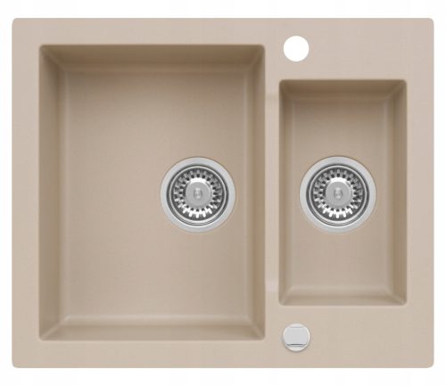  Moderno Annie Eineinhalb-Becken-Waschbecken, Beige-Granit-Töne