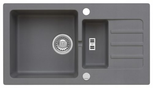  Moderno Martha Eineinhalb-Becken-Waschbecken, graue Granittöne