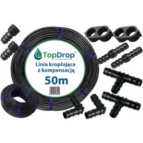  Tropfschlauch mit Ausgleich 50m + Zubehör 10 Stk