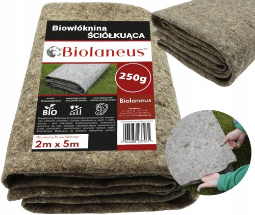 Agrartextil - Agrotextil-Mulchmittel (Unkrautbekämpfung) (Biolaneus) grau 200 x 500 cm 250 g/m²