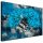 Bilder an der Wand BILD auf Leinwand Wohnzimmer mit grauem und blauem Baum