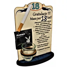    Lustiges Geschenk zum 18. Geburtstag Mann. Herzlichen Glückwunsch