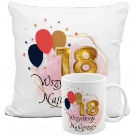  Tassenkissen 18. Geburtstag Geburtstagsset
