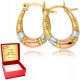  Goldene Creolen, Ovale, goldenes Gravurmuster