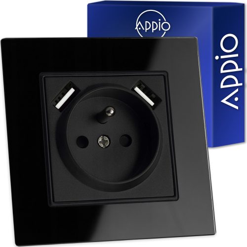 D-Led 9662_Z schwarze Wandsteckdose