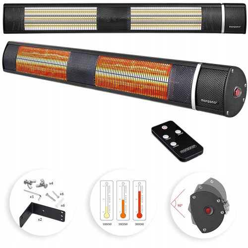 Monzana 109108 schwarzer Heizstrahler 3000 W