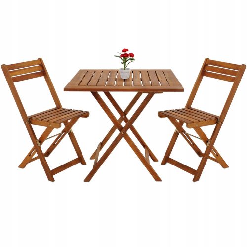 Gartentische und Stühle für die Terrasse Tisch und Stühle aus Deuba-Holz, klassisches Beige und Braun