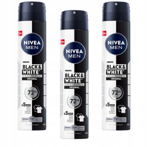  Nivea Men Black White 200 ml x 3 Antitranspirantien