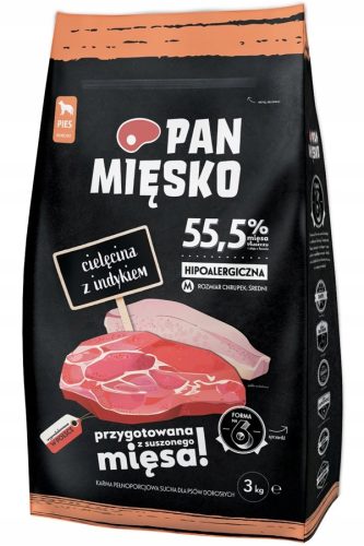  Pan Mięsko Trockenfutter Kalbfleisch 3 kg