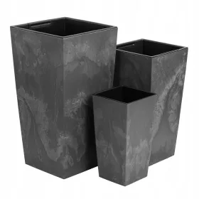    Botle-Blumentopf 22 cm x 22 x 42 cm, Kunststoff, Grau- und Silbertöne