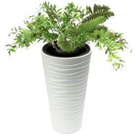    Valle Verde Blumentopf 30 cm x 30 x 52 cm Durchmesser 30 cm Kunststoff weiß