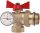 Kugelhahn VENTIL 1'' VENTIL MIT WINKELTHERMOMETER, ROT