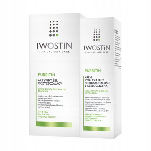 IWOSTIN PURRITIN Set: Aktiver Reinigungsgel & Anti-Unreinheiten Creme