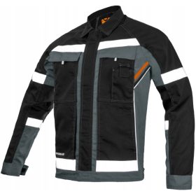   ART.MAS Jacke Professional Ref Graue reflektierende Arbeitsjacke, Größe 48