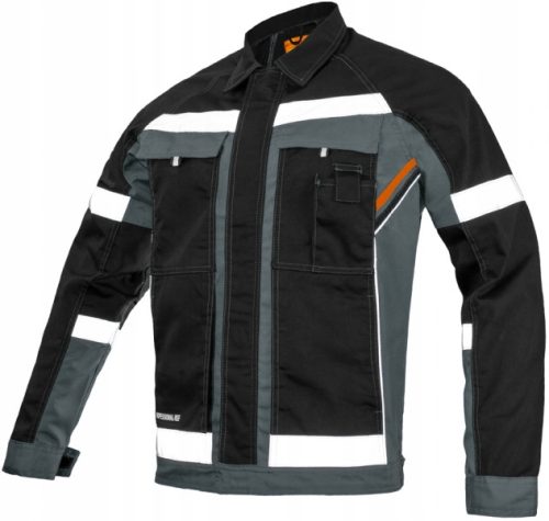 ART.MAS Jacke Professional Ref Graue reflektierende Arbeitsjacke, Größe 48