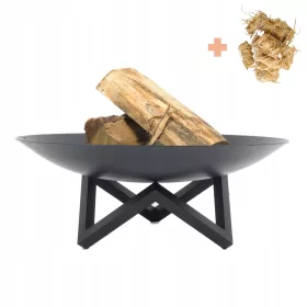  Feuerstelle 60cm 3mm Schwarz Rahmen Grill Lagerfeuer