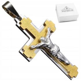  Gold-Silber-Kreuz-Anhänger, Chirurgenstahl