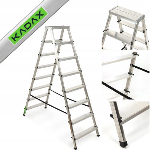 KADAX Leiter 3,66 m Aluminium 2 x 8 bis 125 kg