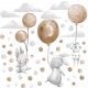  Wandaufkleber mit Häschen und beigen Luftballons