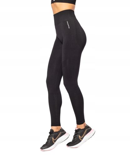  Nahtlose Damen-Leggings mit hoher Taille in Schwarz, XS