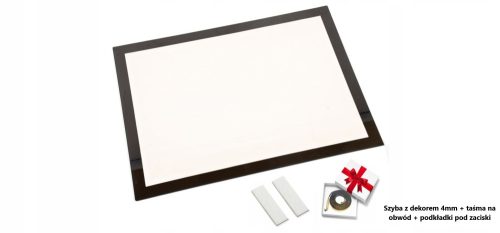 KAMINGLAS MIT DEKOR 67x48, HITZEBESTÄNDIG