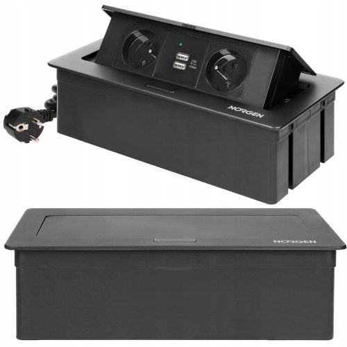 Steckdose, Tischgerät USB INTER-PRO schwarz