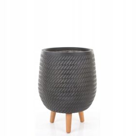  Edelman Blumentopf 43 cm Keramik schwarz