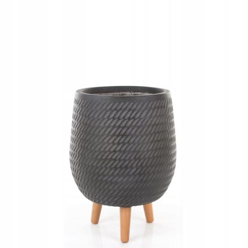  Edelman Blumentopf 43 cm Keramik schwarz