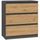  TopEshop Malwa Kommode 70 x 40 x 75cm Anthrazit matt