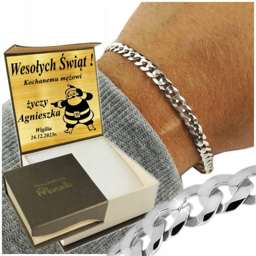  Silbernes Herren-Rüstungsarmband, 5 mm/20 cm, Diamant 925, KOSTENLOSE Gravur