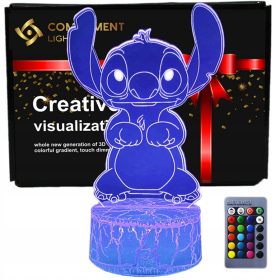  3D-USB-LED-Nachtlampe + Lilo und Stitch-Fernbedienung