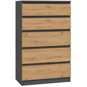    TopEshop Kommode 9789085421030 70 x 40 x 109,5cm Anthrazit matt