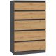  TopEshop Kommode 9789085421030 70 x 40 x 109,5cm Anthrazit matt