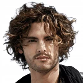  Lange dunkelbraune Damenperücke aus synthetischem Haar