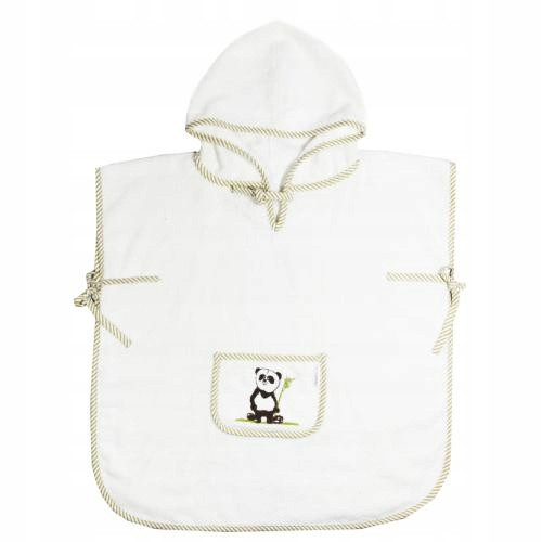  Kinderponcho aus Bambus Panda 92/98 Ecru