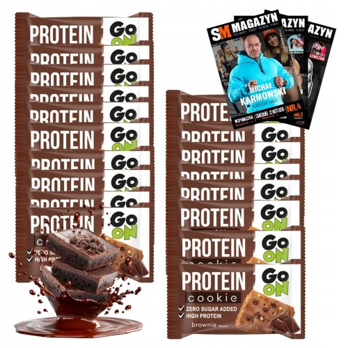 GO ON Protein Cookie 18x50g Brownie Geschmack - Hochwertiges Protein ohne Zuckerzusatz