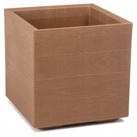    Lamela-Blumentopf, 39 cm x 40 x 39,4 cm, Durchmesser 39 cm, Kunststoff in Braun- und Beigetönen