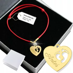  Armband aus 925er Gold mit Gravur Herz der Füße für Mama
